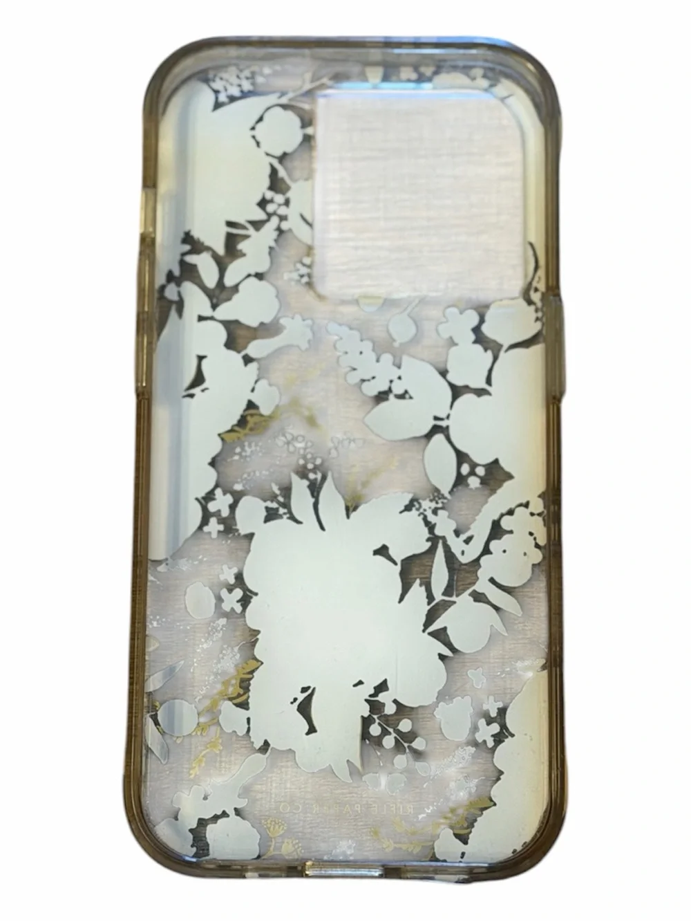 Rifle Paper Co. Navy Floral Clear Phone Case with Gold Accents